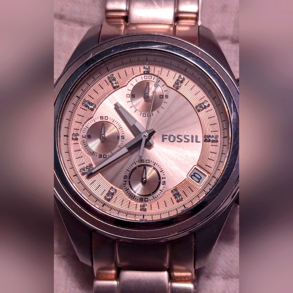 Fossil Decker Rose Gold BOYFRIEND Ladies Quartz Watch ES2915 - Picture 1 of 6
